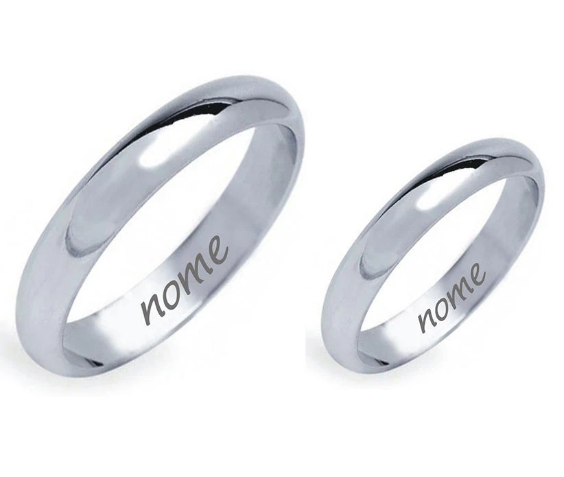 COPPIA DI ANELLI FEDINE FEDI NUZIALI ARGENTO 925 FIDANZAMENTO INCISIONI GRATIS - Immagine 1 di 4