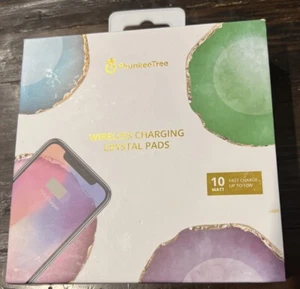 NIB Phunkeetree Wireless Charging Crystal Agate Pad Fast Charge 10 Watt Pink - Photo 1/3