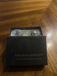 Silpada Sterling Silver Post Filigree Scroll Hoop Earrings P1409 - Picture 1 of 2