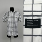 SELECTED HOMME 2XL (43cm 17”) Mens Check Short Sleeve Shirt Cotton P2P 58.5cm
