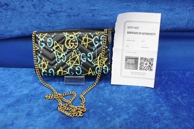 Gucci Double G Marmont Ghost mini embreagem tiracolo acolchoada couro matelassê - Imagem 1 de 4