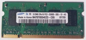 Samsung 512MB PC2-5300 667MHz DDR2 Non-ECC 1.8V 200-Pin SO-DIMM Laptop Memory - Picture 1 of 1