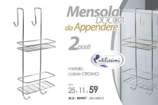 Mensola Doccia da Appendere Porta Sapone Oggetti Salvaspazio Metallo 2 Ripiani