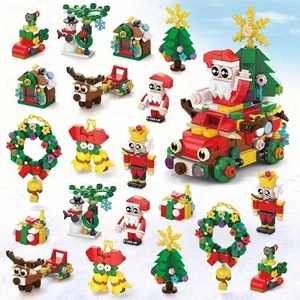 20 Pack Christmas Building Blocks | Mini Block Set Kids Party Favors Gift - Picture 1 of 7