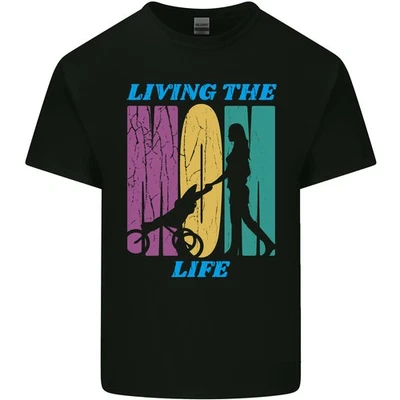 Living the Mom Life Mothers Day Mummy Kids T-Shirt Childrens - Image 1 of 4