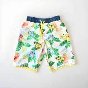 Pokemon Sz 8 Boys Pikachu Charizard Swim Trunks Palm Hawaiian Tropical - Picture 1 of 4