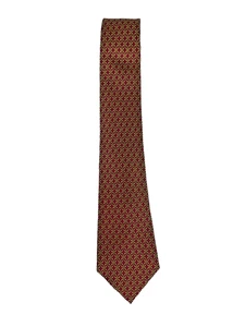HERMES VINTAGE ENCADENADO HEBILLA SEDA CORBATA MONTAR GAMA ALTA FRANCIA ROJO 7063 TA CADENAS - Imagen 1 de 5