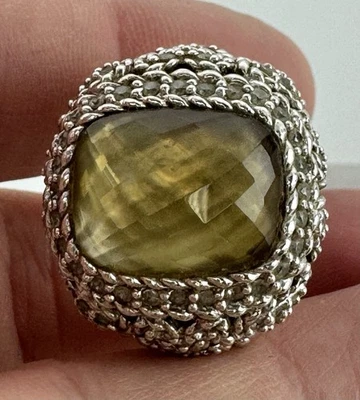 Anillo Judith Ripka de plata de ley 925 verde conjunto circonita cúbica entre 6,25 y 6,50 RD1 Foto 1 de 4