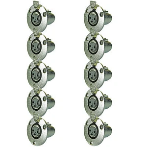 10 PACK New Panel surface cabinet box Mount female XLR MIC Microphone Connectors - Picture 1 of 4