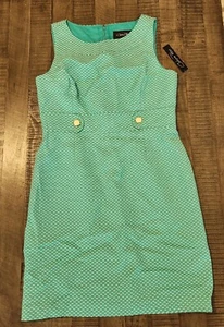 NWT Chelsea Rose Sheath Sleeveless Dress Women Size 12 seagrass green/white - Picture 1 of 10