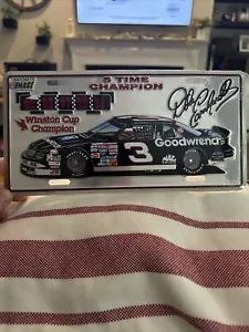 Vintage DALE EARNHARDT SR #3 GOODWRENCH NASCAR METAL LICENSE PLATE NOS New - Picture 1 of 2