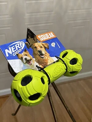 Nerf Dog - Barra de tenis envuelta en goma de 7"" - Verde/Negro ~ Juguete para perro Foto 1 de 4