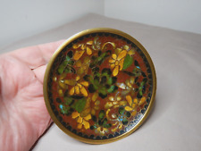 OLD ASIAN MULTI-COLOURED ENAMEL AND BRASS CLOISONNE SMALL DISH