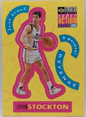 John Stockton 1996 UD Collectors Choice Sticker Card #S27 🏀NBA Utah Jazz ✈️ - Image 1 of 4