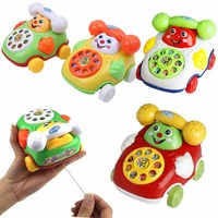 Pull Line Telefon Spielzeug Kunststoff Lernspiele Kinder Weihnachtsgeschenk Neu