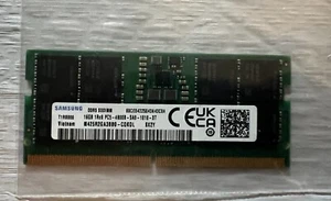 Samsung 16GB 1Rx8 PC5-4800B DDR5 4800MHz SODIMM Laptop Memory (M425R2GA3BB0-CQK) - Picture 1 of 2