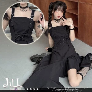 nu Gothic Gothic Lolita Korsett Riemen asymmetrisch Spaghetti Tankkleid JTT95038 - Bild 1 von 1