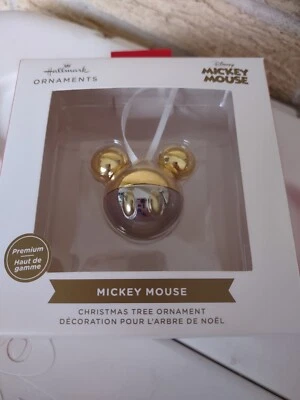Orejas de Mickey Mouse adorno de Navidad metal dorado regalo de vacaciones Hanukkah Disney Foto 1 de 4