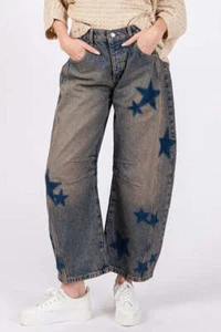 SAGE + FIG Star Wide Leg Jeans with Pockets - Picture 1 of 8