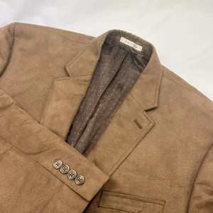 Lauren Ralph Lauren Men's Solid Brown Suede Two Button Blazer 48R - Picture 1 of 7