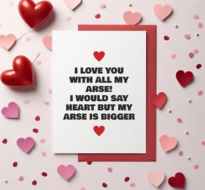 Funny Valentines Day Card Rude Card Wife Husband Boyfriend Girlfriend BCR558 - Imagen 1 de 3