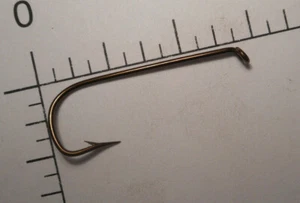 100 Mustad 1/0 Fliegenbinden Sneck Haken umgedreht Kugelauge bronziert NORWEGEN 3354 - Bild 1 von 4