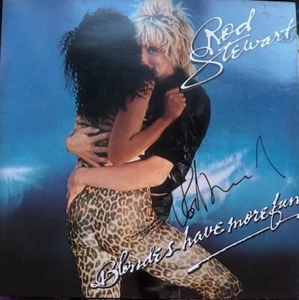 ROD STEWART AUTOGRAPH SIGNED ALBUM BLONDES HAVE MORE FUN VINYL LP PHOTO PROOF - Picture 1 of 2