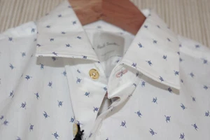 Paul Smith White Spider Print Super Slim Shirt Men Size 15,5 - Picture 1 of 4