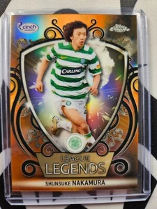 2021-22 Topps Chrome SPFL Shunsuke Nakamura LL-4 Orange Refractor 14/25 CELTIC - Picture 1 of 2