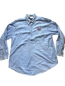 VTG DePaul Blue Demons Shirt Adult Large Light Blue Denim Vantage NCAA Mens - Picture 1 of 10