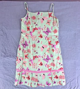 Lilly Pulitzer Dress Women 12 Butterfy Colorful Resortwear Vacation Strap Green - Picture 1 of 6