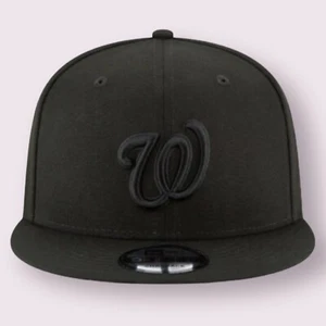 Washington Nationals 9FIFTY Adjustable Cap - WA MLB New Era Hat - Black Snapback - Picture 1 of 3