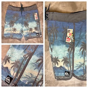 Pantalones cortos de surf Quicksilver YG Sky Palms para hombre talla 30 azul gris - Imagen 1 de 8
