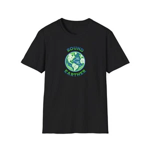 Eco-Friendly Round Earther T-Shirt | Earth Day Gift, Casual Wear, Conspiracy - Picture 1 of 29