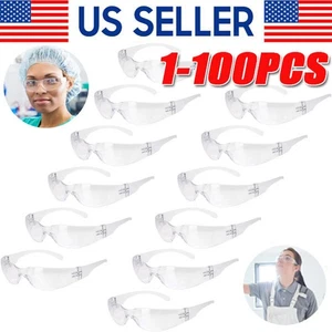 Paquete de 200 gafas de seguridad protectoras lentes transparentes lote gafas antiarañazos trabajo UV EE. UU. - Imagen 1 de 10
