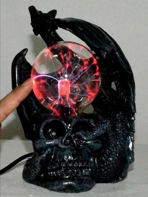 Plasma -Kugel mit Drachen / Totenkopf Leuchteffekte 1 Stück Neu - Bild 1 von 4