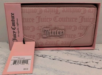 Cartera Juicy Couture Rosa Diamante Día de la Madre Logo Gótico Grande ZA NUEVA CON ETIQUETAS Foto 1 de 4