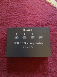 It-well USB Sharing Switch 4 In 1 Out Neu geöffnete Verpackung. - Bild 1 von 3