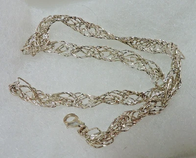 Collar de cadena tejida trenzada de ley 950 16" vintage hecho por Milor Foto 1 de 4