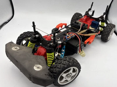 Pour pièces TAMIYA TA-02 TA02 FRP châssis avec moteur et ESC vintage rare - Photo 1/4