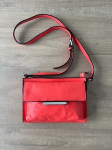 French Connection Faux Orange Leather Crossbody Purse - Picture 1 of 9