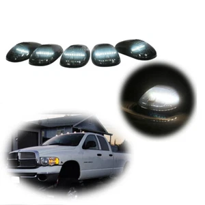 5pcs Smoked Cab Roof Marker Lights White 6K For 2003-2016 Dodge Ram 2500 3500 - Picture 1 of 8