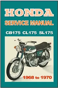 HONDA Workshop Manual CB175 CL175 & SL175 1968 1969 & 1970 Service & Repair - Picture 1 of 2