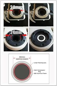 Obiettivo Polarizzato 24mm - Analizzatore - Da posizionare sotto la testa del microscopio. - Foto 1 di 1