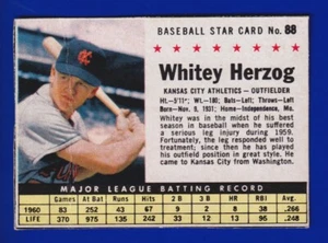 WHITEY HERZOG athletics A'S 1961 POST CEREAL #88 - Picture 1 of 2