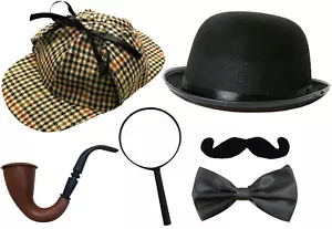 VICTORIAN DETECTIVE OR DR WATSON COSTUME KIT SCHOOL BOOK WEEK FANCY DRESS - Picture 1 of 3