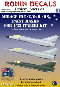 1/32 Ronin Decals RPM-142 Mirage III C/E/O/R/RS Paint Masks for Italeri Kit - Picture 1 of 6