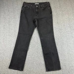 Jeans Levis donna 12 nero 505 vita media dritto lavaggio scuro denim - Foto 1 di 14