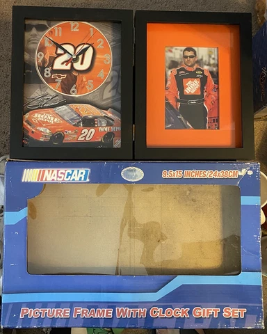 Nascar Hinged Clock And Photo Tony Stewart Home Depot Joe Gibbs Racing Cover