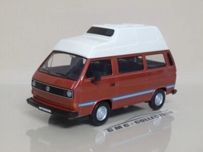 VW VOLKSWAGEN T3 CAMPER VAN TETTO ALTO HiGH ROOF MARRONE BROWN MOTOR-MAX 1/24 - Immagine 1 di 4